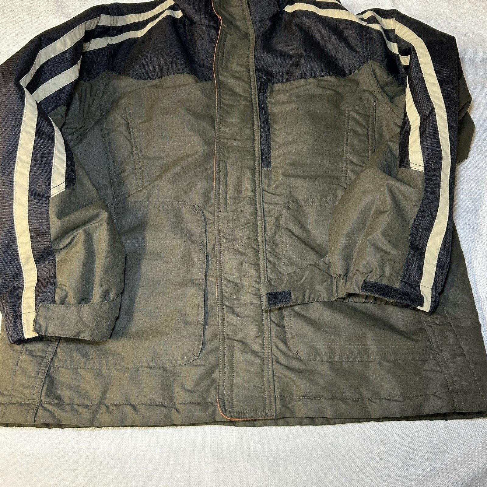 Arizona Jean Co. Arizona Boys L 14/16 Puffer Coat Jacket Ski Green Black Hood Size L / US 10 / IT 46 - 11 Thumbnail