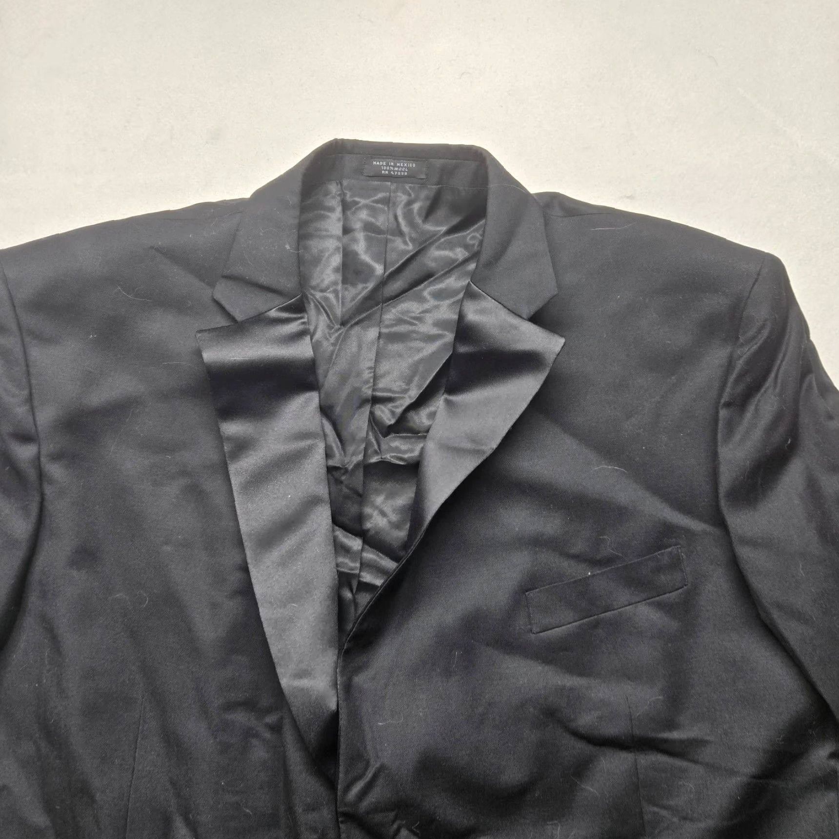 Vintage JNY Jones Suit Jacket Black Wool Adult Men's L Large Jacket Mens Wool Solid Black 44 Chest 2000s? Size 42R - 2 Thumbnail