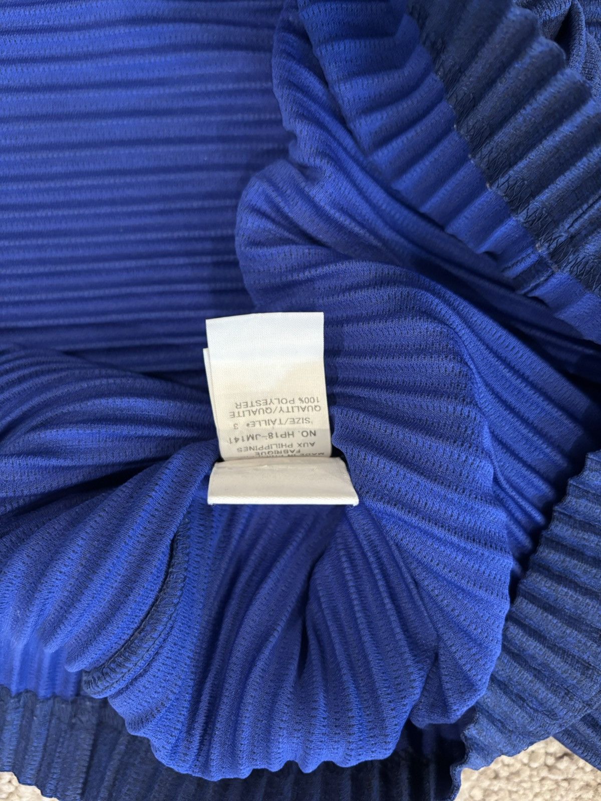 Issey Miyake Issey Miyake Men’s Pleated Blue Polo Size US M / EU 48-50 / 2 - 4 Thumbnail