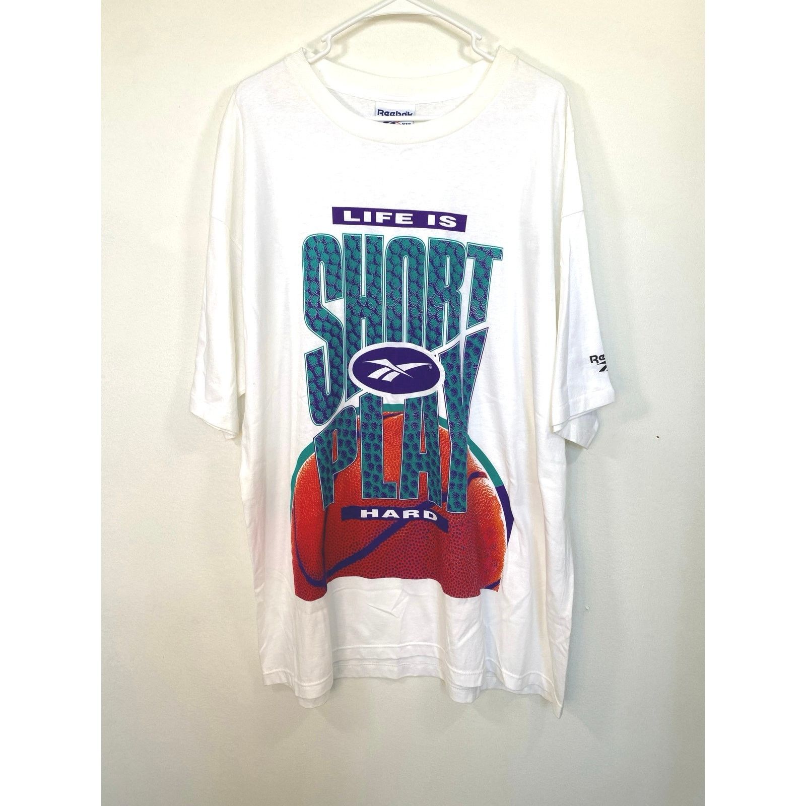 Vintage Reebok Life is Short Play Hard XXL