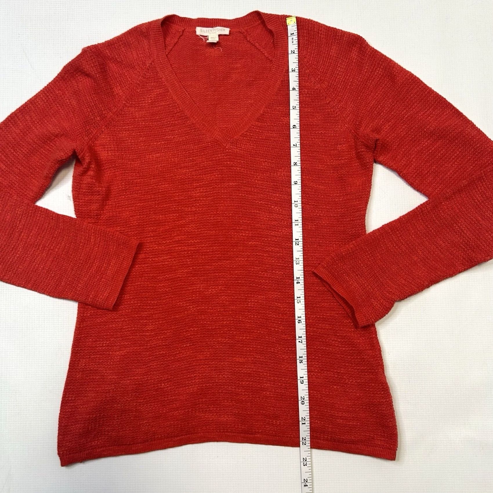 Eileen Fisher VINTAGE Eileen Fisher Cornsilk Organic Linen Cotton Waffle Knit V-Neck Sweater PP XS Size XXS / US 00 / IT 34 - 6 Thumbnail