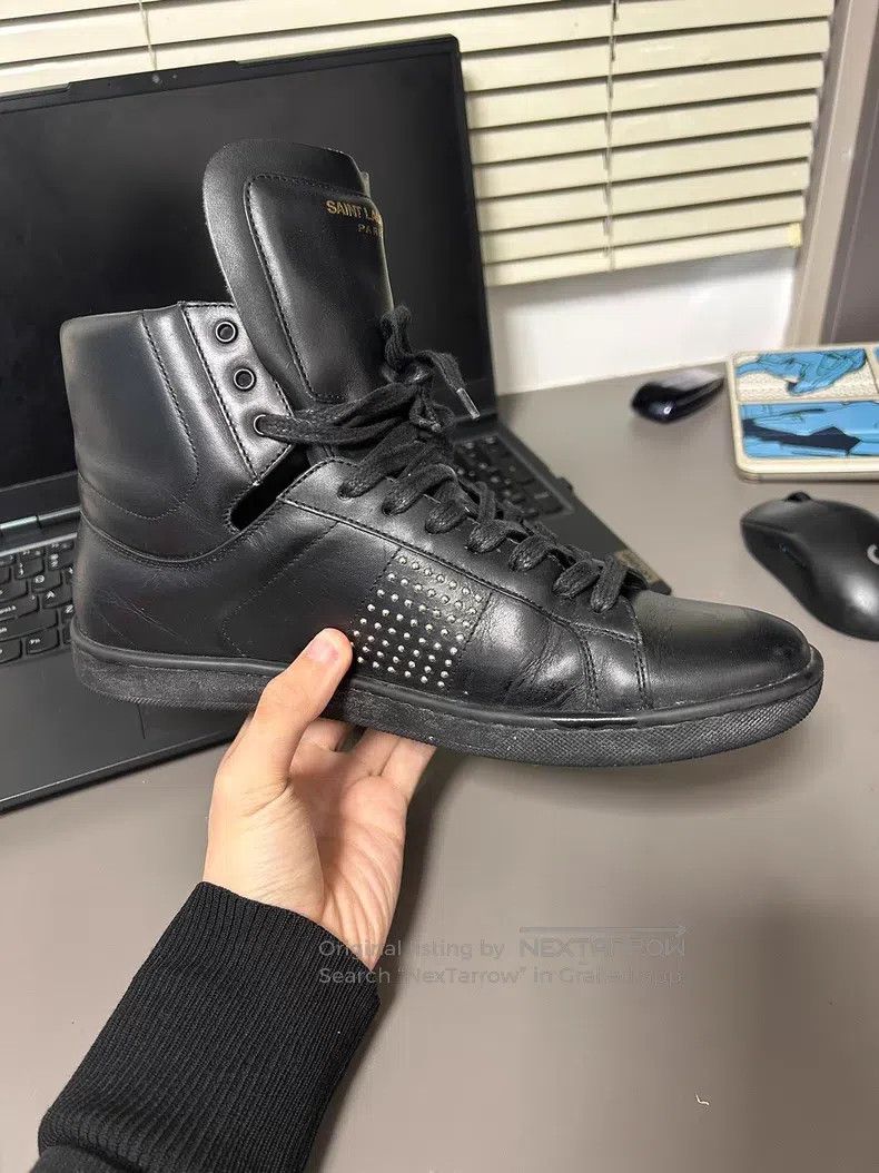 Saint Laurent Paris Saint Laurent Paris High Top Studs Size US 7 / EU 40 - 4 Thumbnail