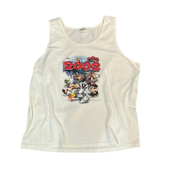 Designer VTG Looney Tunes Six Flags Tank Top 2002 Roller Coaster XXL Size US L / EU 52-54 / 3 - 1 Thumbnail
