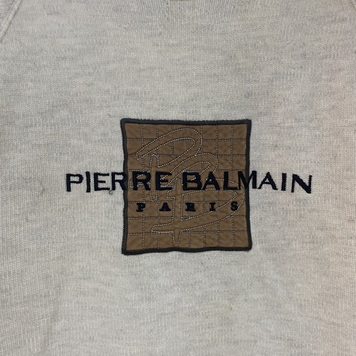 Balmain × Pierre Balmain Pierre Balmain Sweatshirt Logo Embroidered White Size US M / EU 48-50 / 2 - 5 Thumbnail