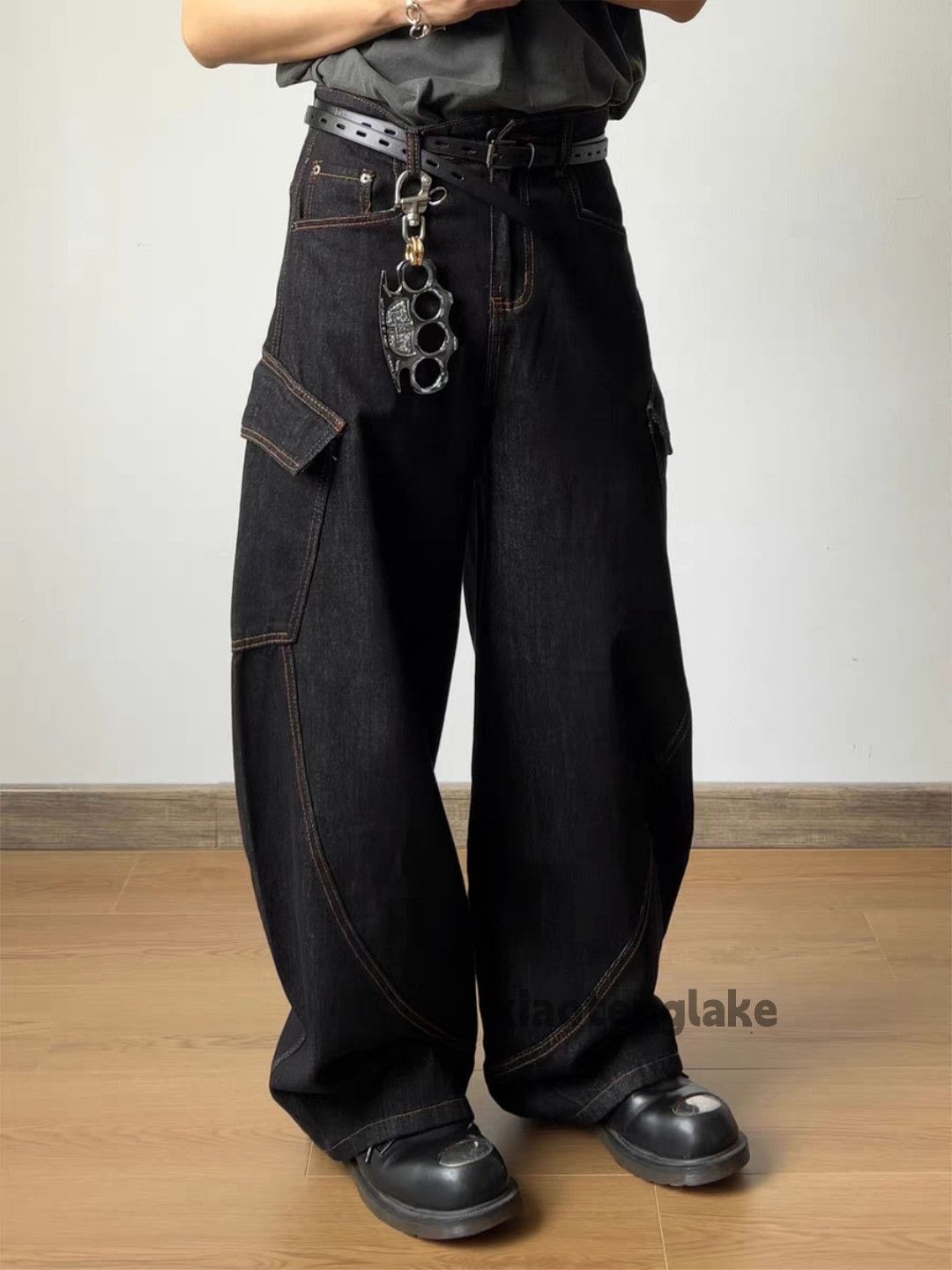 Jean xz vintage loose baggy wide Leg flared cargo denim jeans Size US 32 / EU 48 - 2 Thumbnail