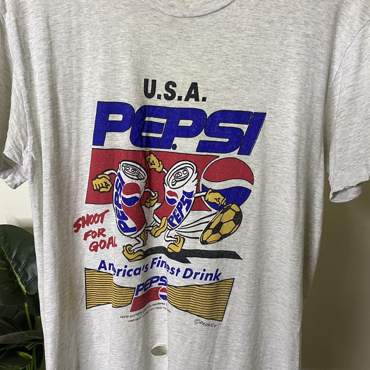Pepsi × Vintage Vintage 1980s Pepsi USA Distressed Promo Tee Single Dingle Size US M / EU 48-50 / 2 - 2 Thumbnail