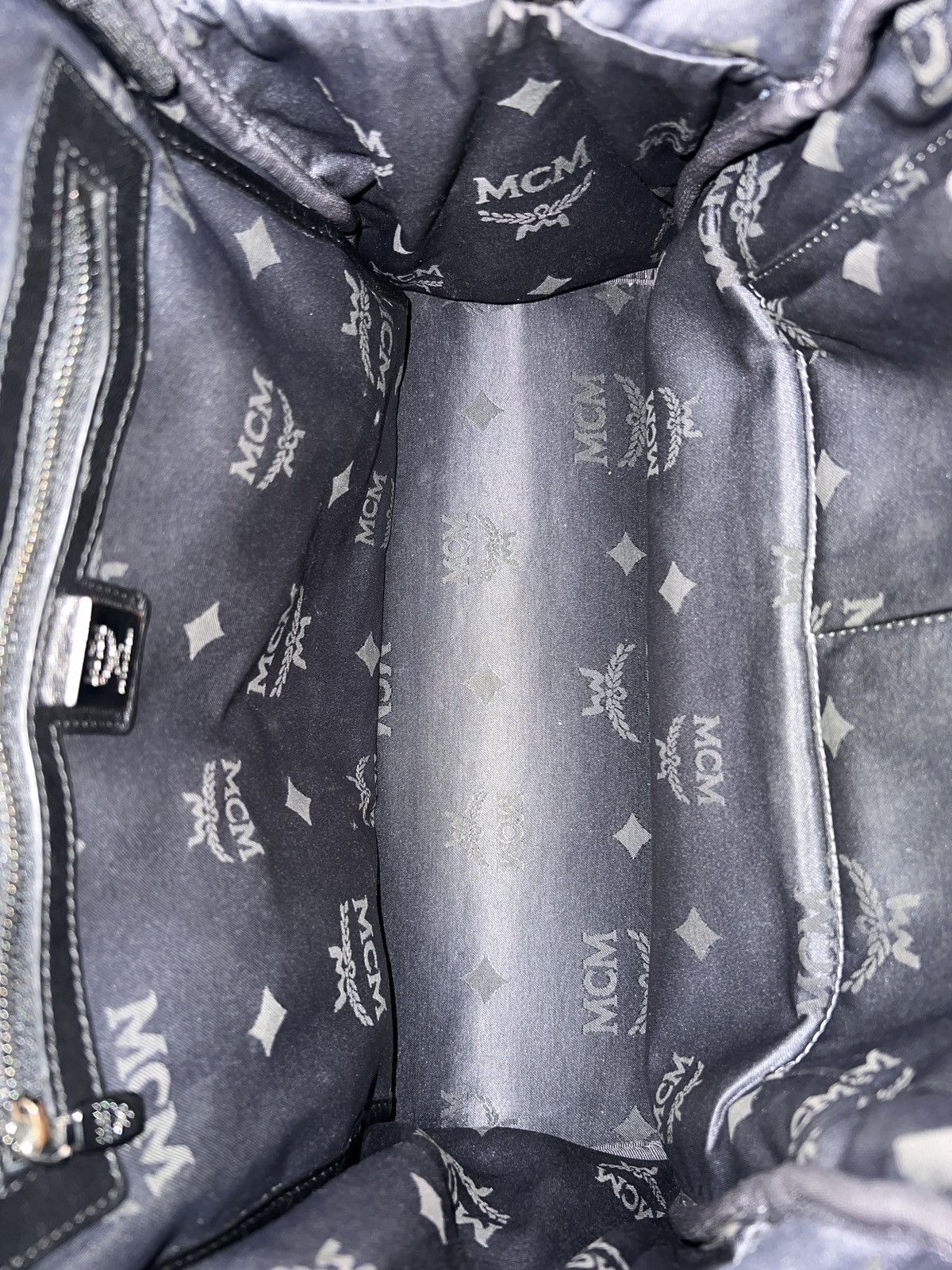 MCM MCM Dusty Blue Monogram Studded Backpack Size ONE SIZE - 18 Thumbnail