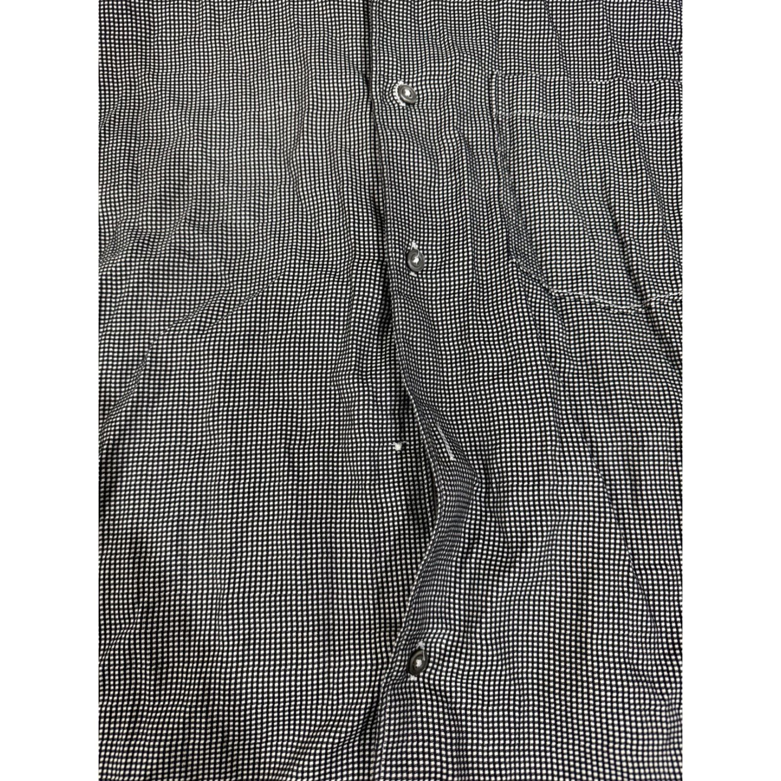 Ermenegildo Zegna VINTAGE not applicable; reconstruct: Ermenegildo Zegna Shirt Mens M Black Check Long Sleeve Dress Button Size 40R - 6 Thumbnail
