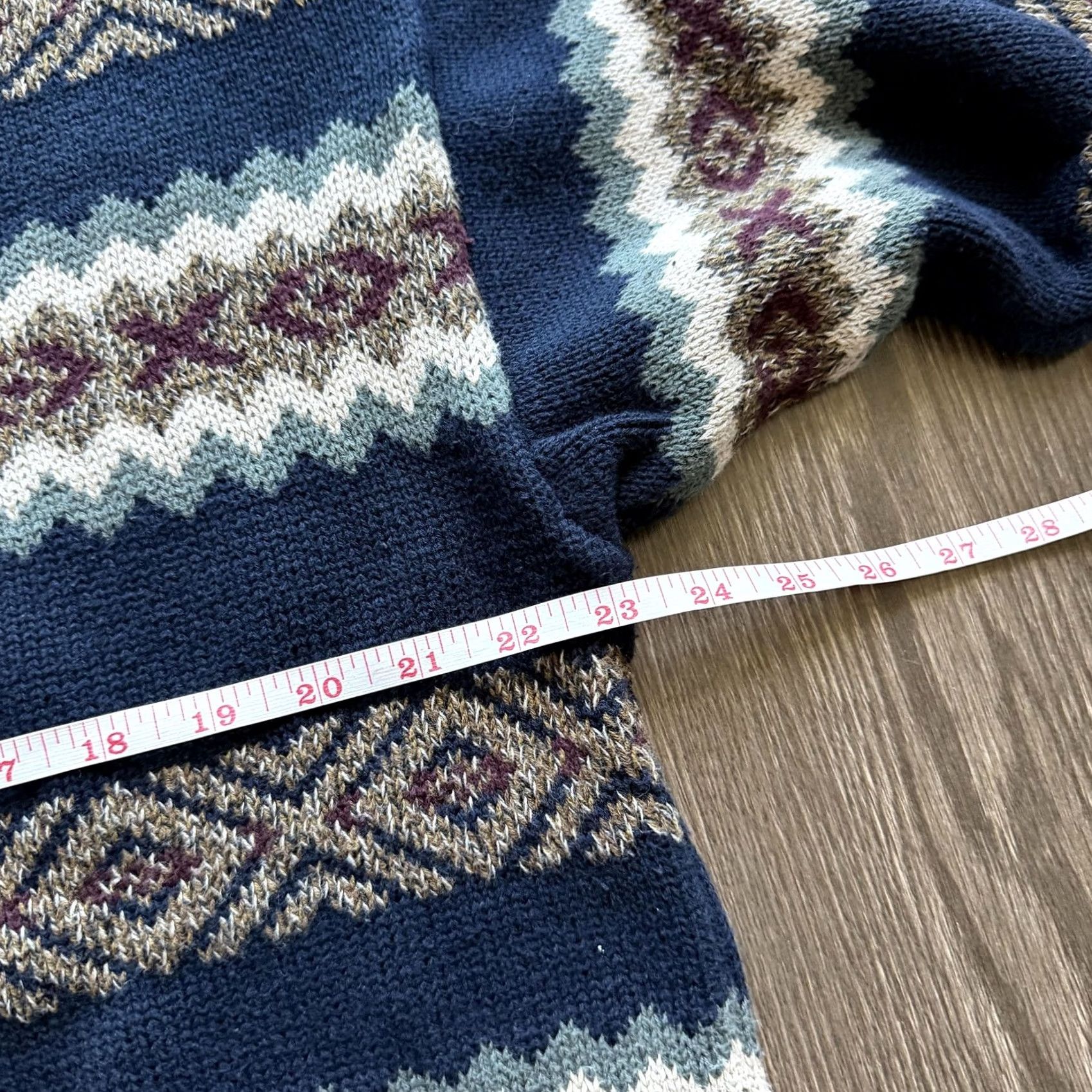 Jantzen VINTAGE Jantzen Mens Knit Sweater Crewneck Pullover Large Blue Fair Isle Knit Casual Winter Size US L / EU 52-54 / 3 - 6 Thumbnail