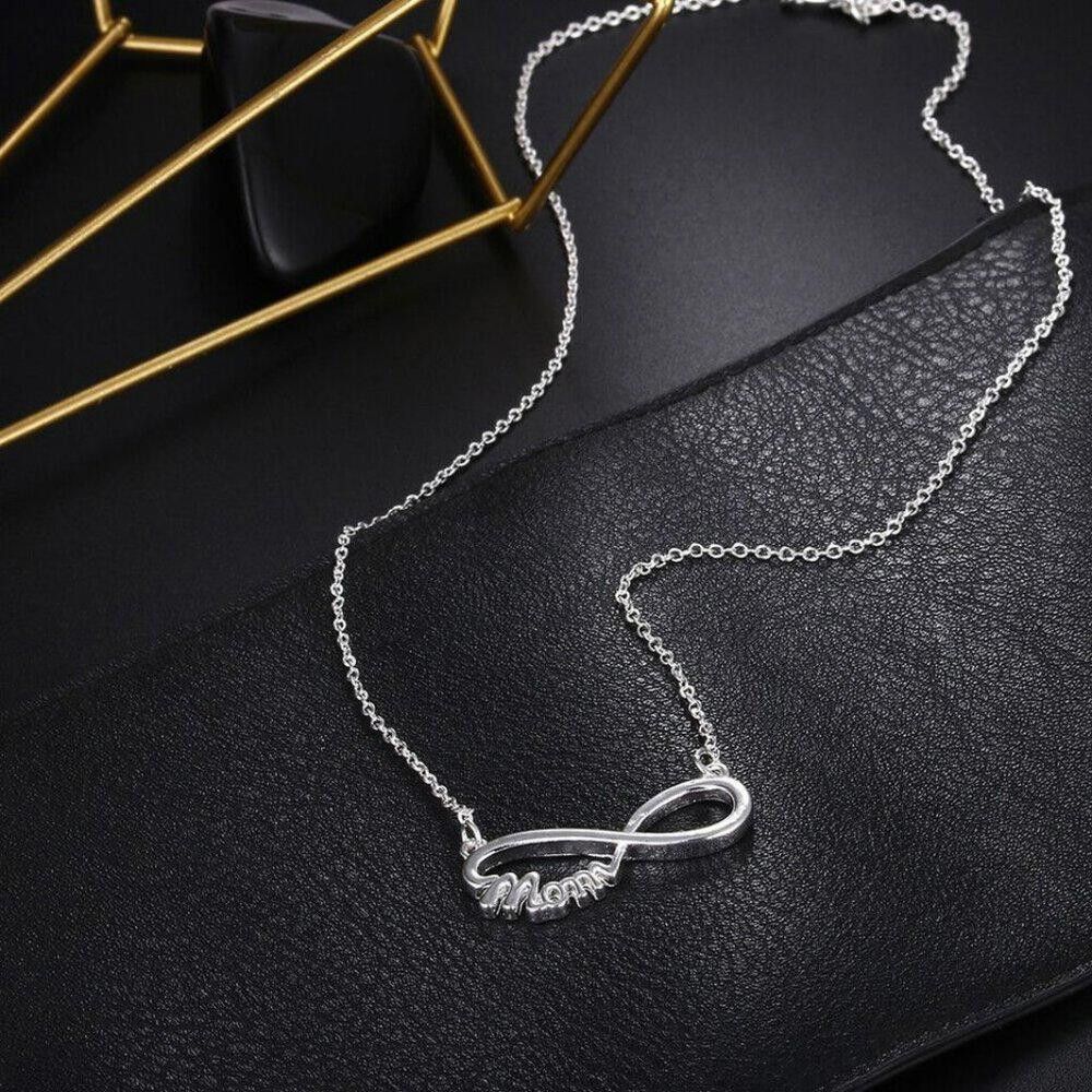 Designer 925 Sterling Silver Mom Infinity Necklace Size ONE SIZE - 1 Thumbnail