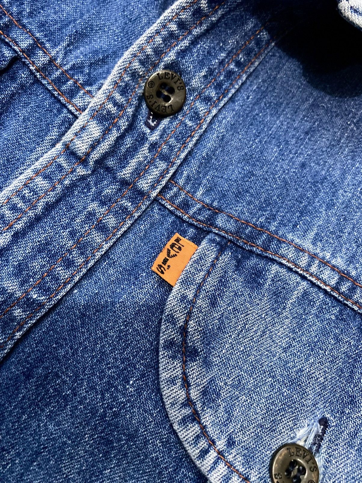 Levi's Vintage 70s Levis Panatela Orange Tab Denim Outershirt Size US M / EU 48-50 / 2 - 6 Thumbnail