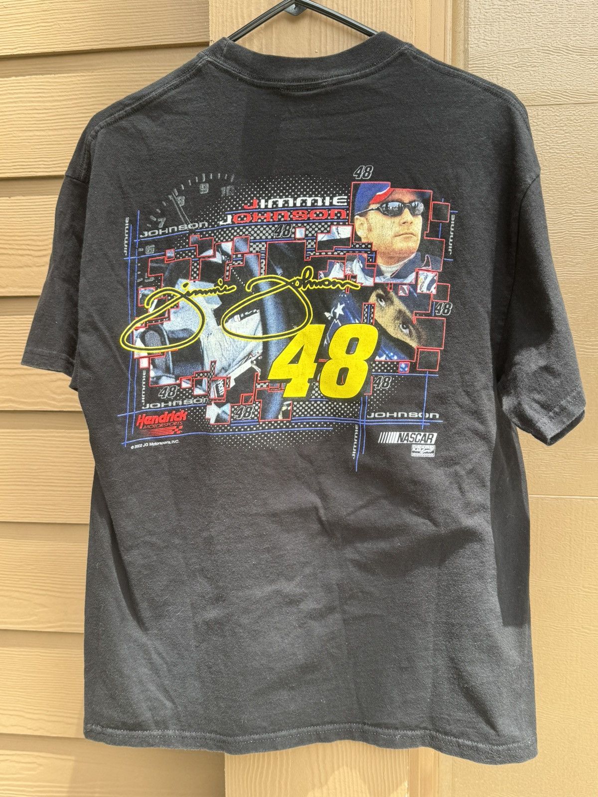 NASCAR × Vintage vintage 2002 Jimmie Johnson NASCAR Checkered Flag L race tee Size US L / EU 52-54 / 3 - 11 Thumbnail
