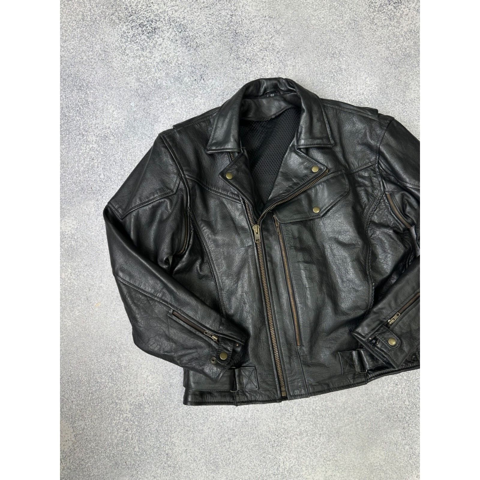 Genuine Leather VTG Genuine Leather Biker Motorcycle Heavy Jacket 90s Size US M / EU 48-50 / 2 - 2 Thumbnail