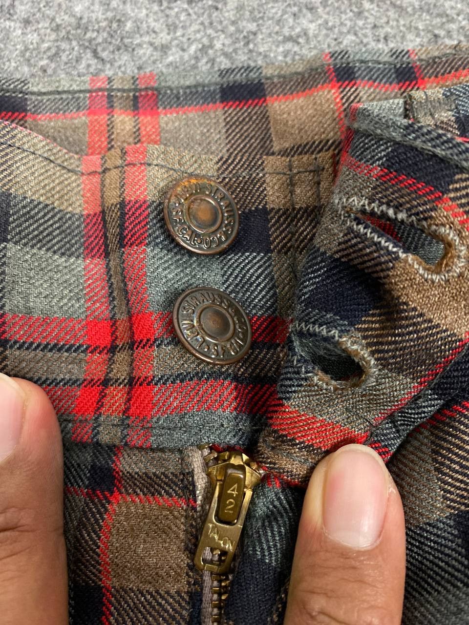 Levi's vintage 60s/70s levis sta prest checkered design bellbottom Size US 32 / EU 48 - 10 Thumbnail
