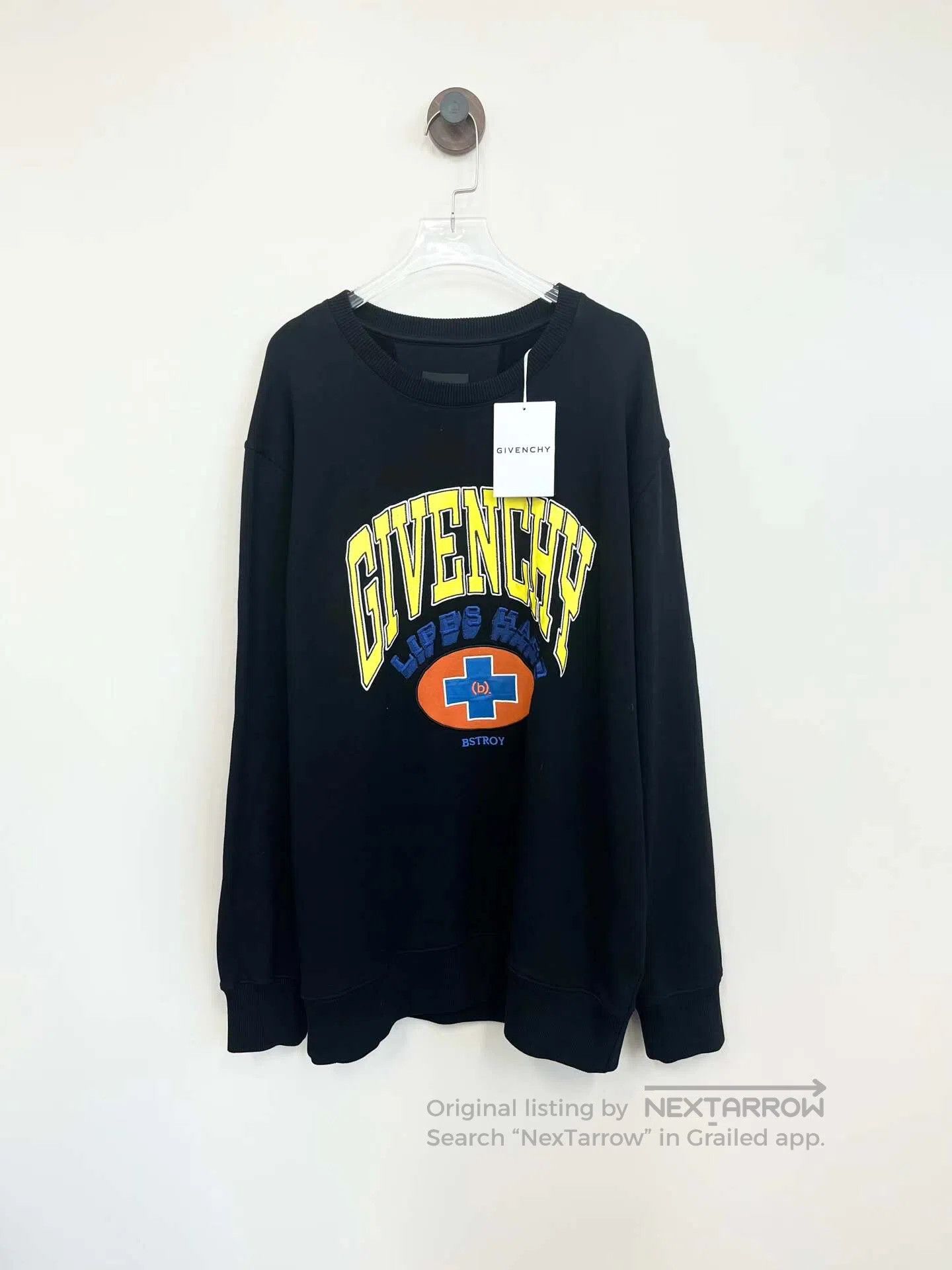 Givenchy Givenchy Black Embroidered Letter Logo Sweatshirt| Size US S / EU 44-46 / 1 - 1 Thumbnail