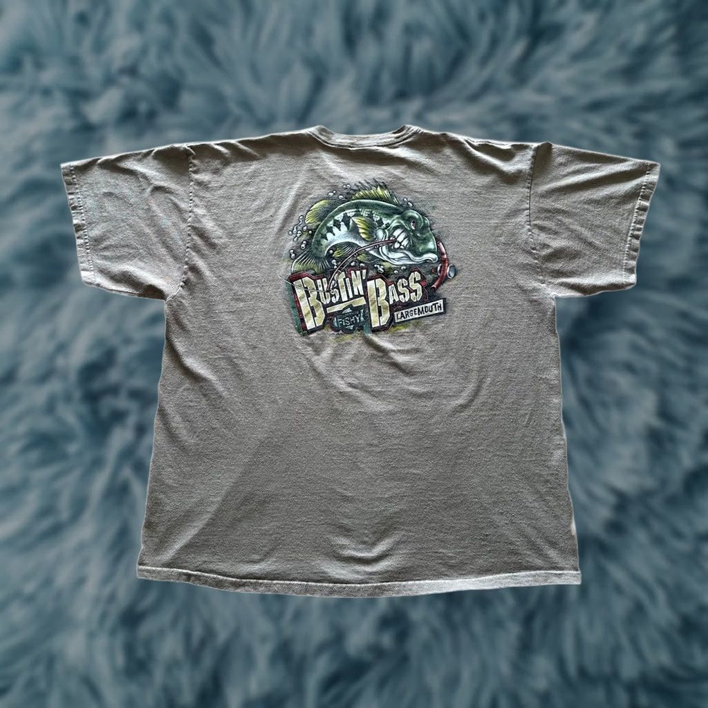 Bass Pro Shops VINTAGE Bass Pro Shops Bustin Bass Shirt Mens XL Cotton Blend Graphic Tee 90s Fishing Outdoor Art Brown Size US XL / EU 56 / 4 - 1 Thumbnail