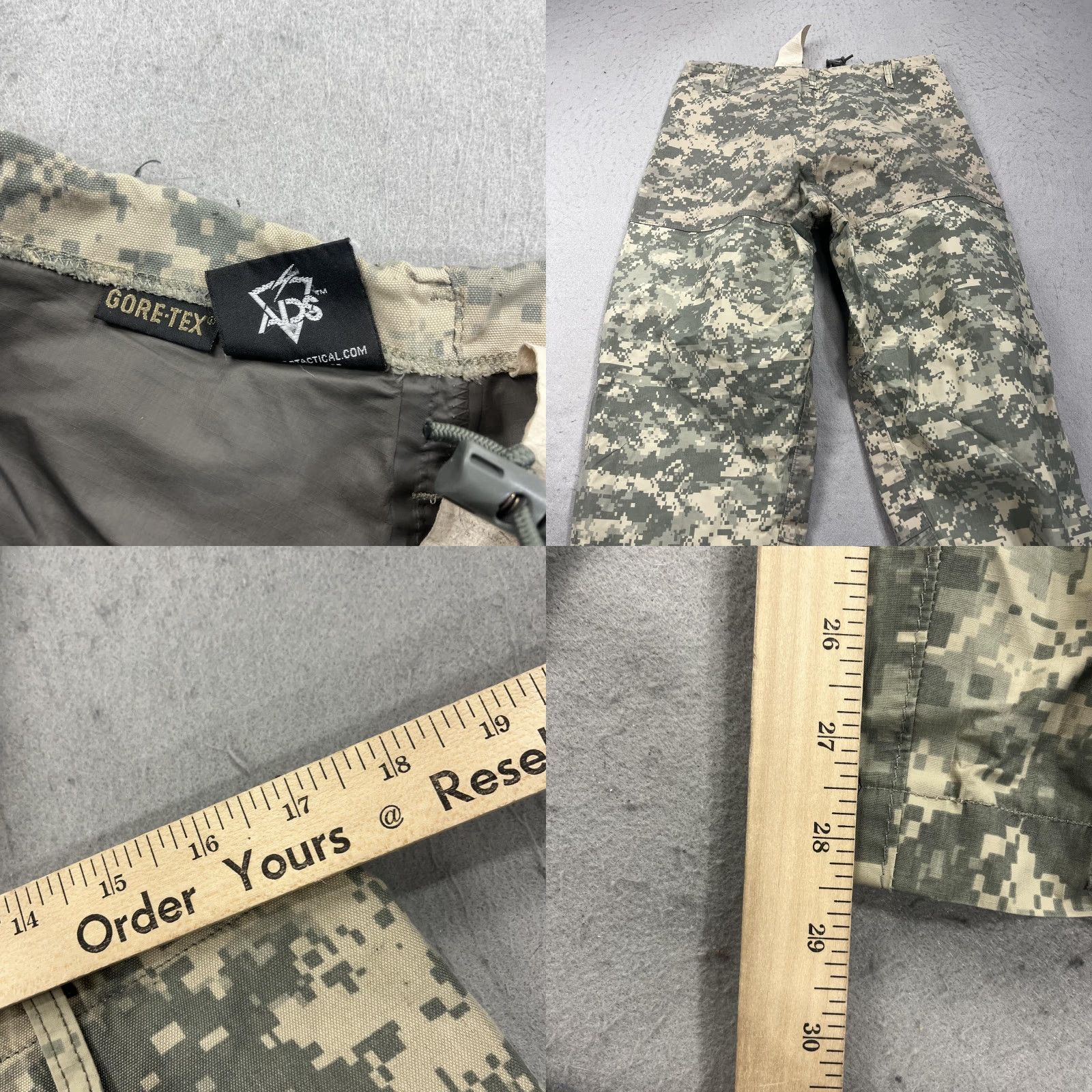 Rains ADS Cargo Pants Mens M Camouflage Green Gen III ECWCS Rain Waterproof Army Pants Mens Size US 31 - 8 Thumbnail