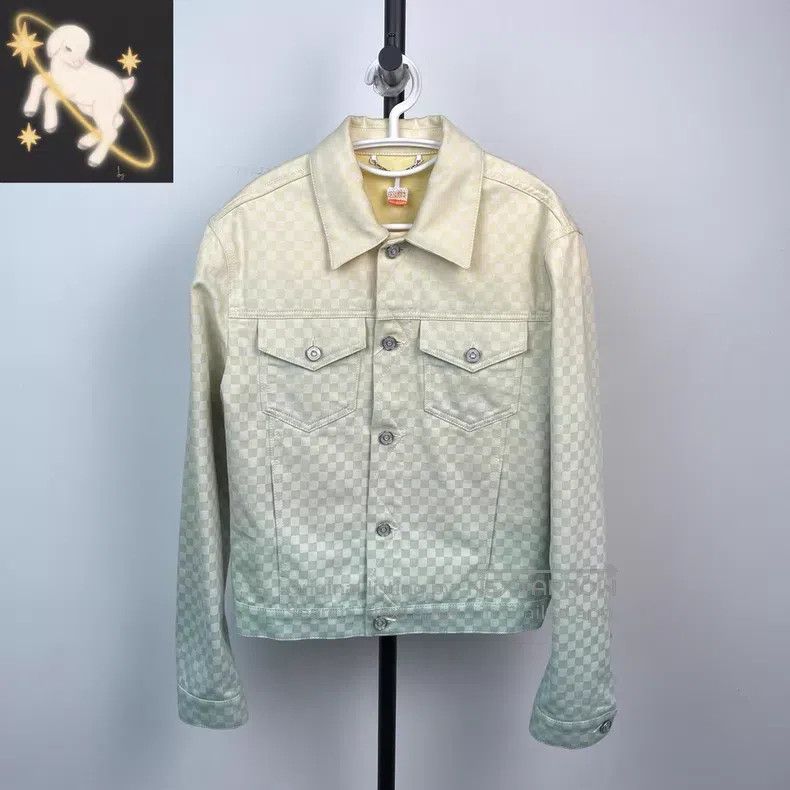 Louis Vuitton Louis Vuitton SS25 Green Gradient Checker Denim Jacket Size US S / EU 44-46 / 1 - 1 Thumbnail