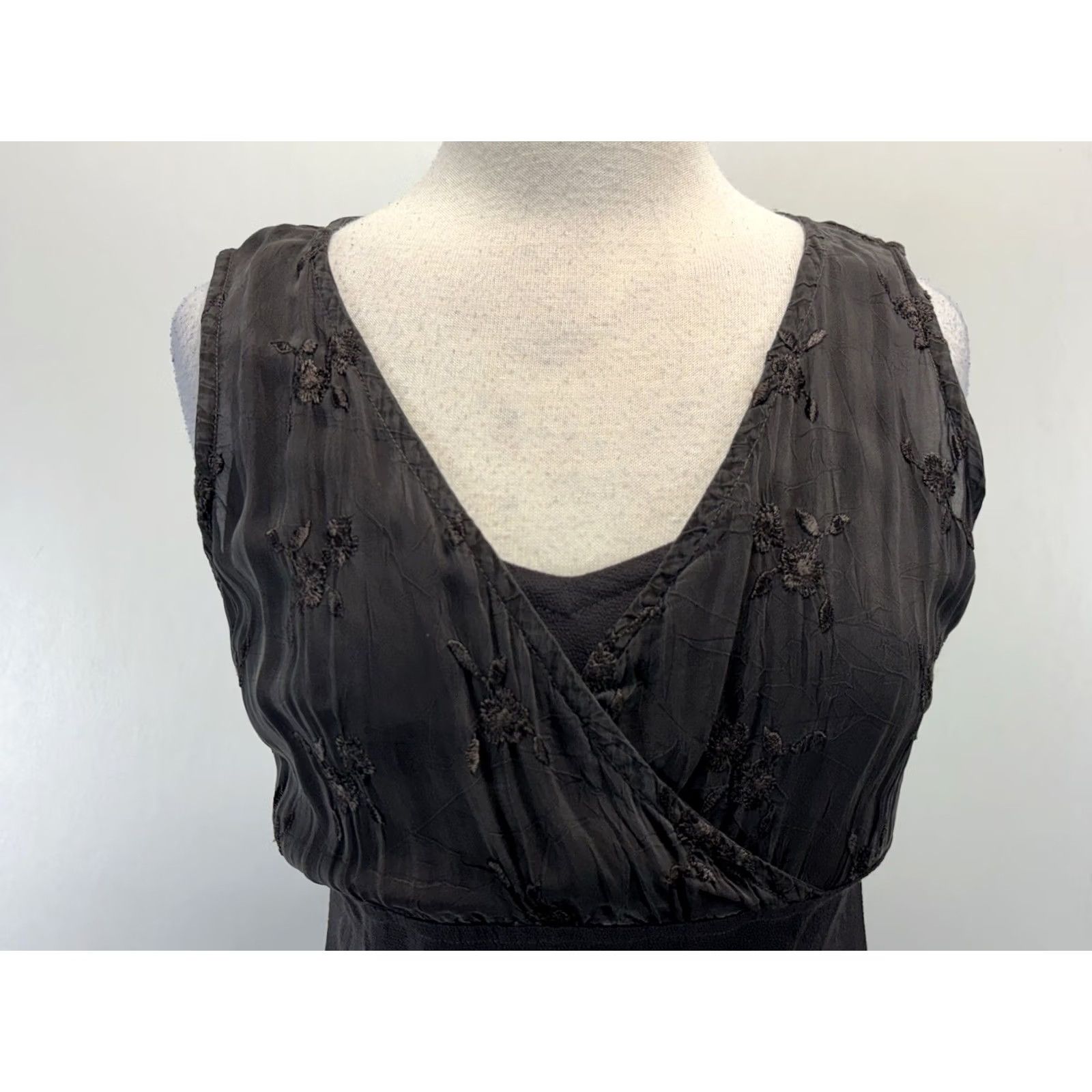 Johnny Was VINTAGE Johnny Was Maxi Dress Women’s M Gray Embroidered Boho Lined Y2K Womens Size M / US 6-8 / IT 42-44 - 6 Thumbnail