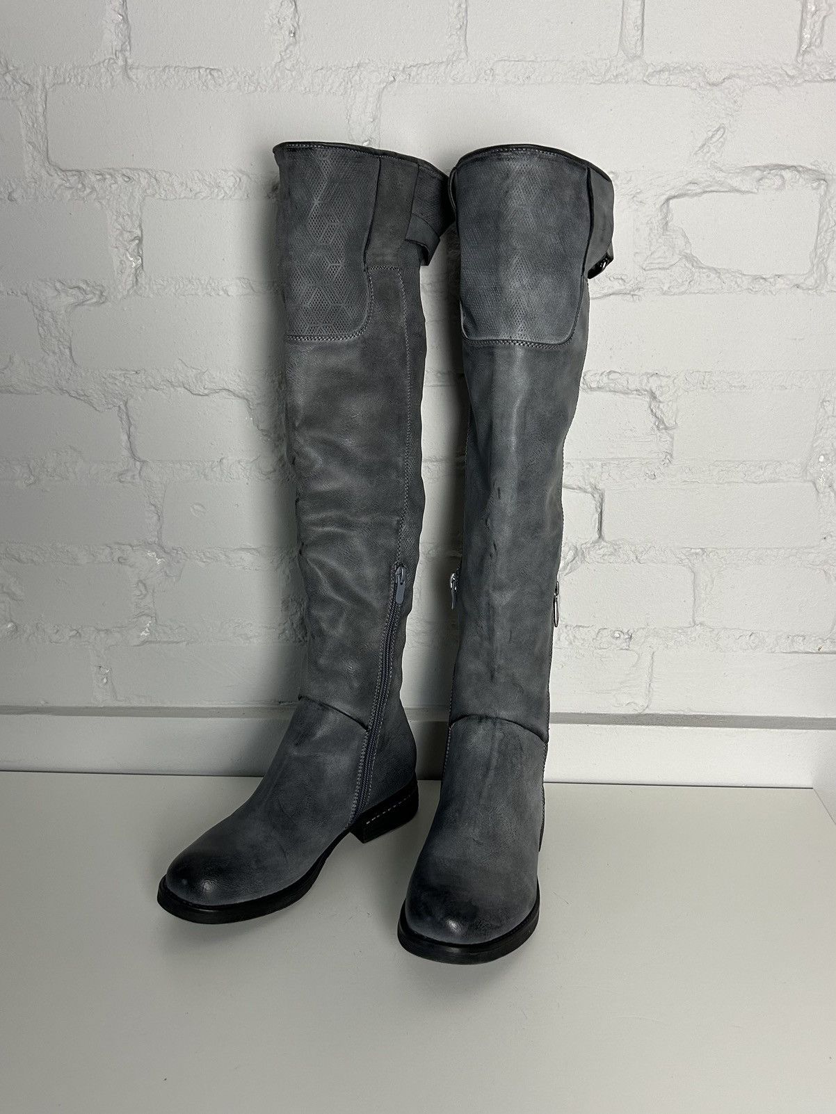 Vintage Dark grey distressed vintage biker boxing boots Size US 8 / IT 38 - 3 Thumbnail