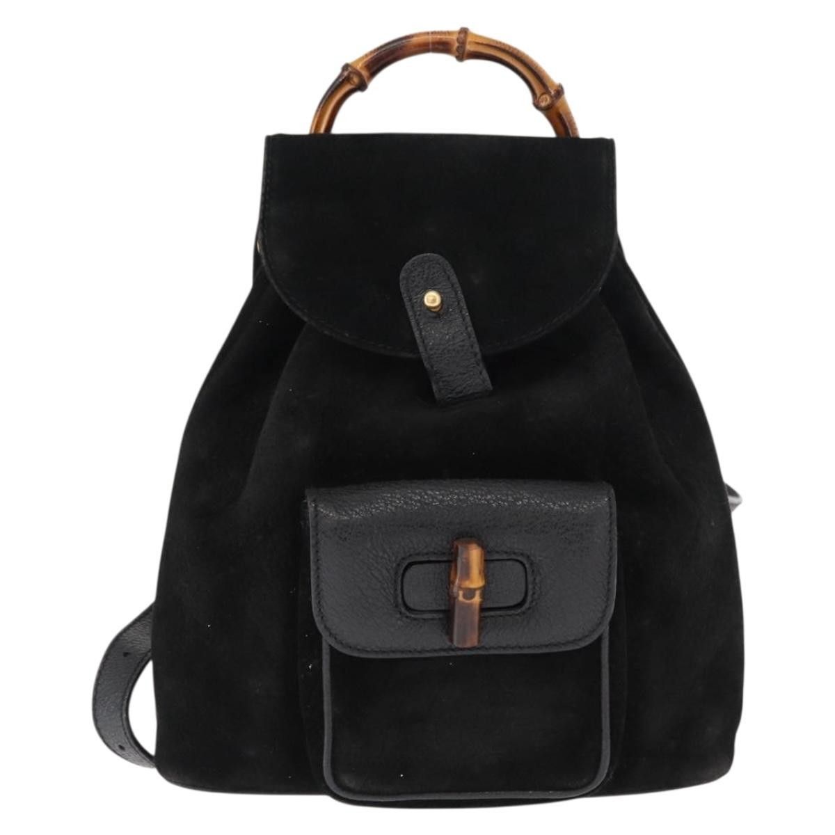 Gucci Gucci Vintage Bamboo Backpack Suede Size ONE SIZE - 1 Thumbnail