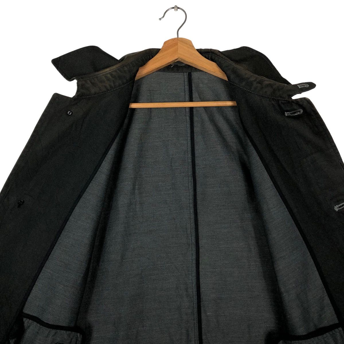 Issey Miyake 🔥Vintage Long Jacket Rich Black Junmen Japan Made Size US L / EU 52-54 / 3 - 12 Thumbnail
