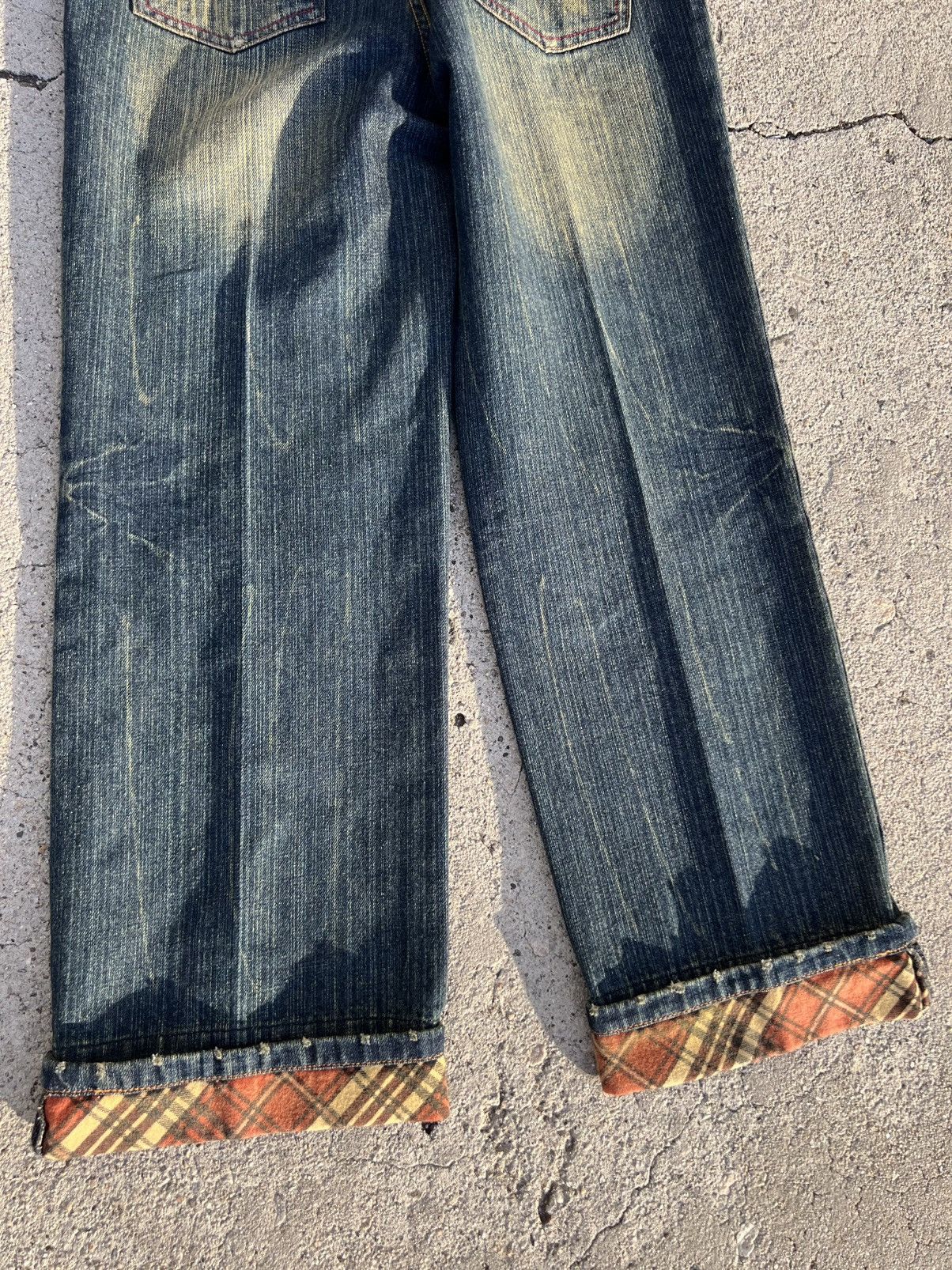 Vintage Y2K 2000’s Vintage Rain Blue Denim Plaid Retro Jeans Pants Size 28" / US 6 / IT 42 - 8 Thumbnail