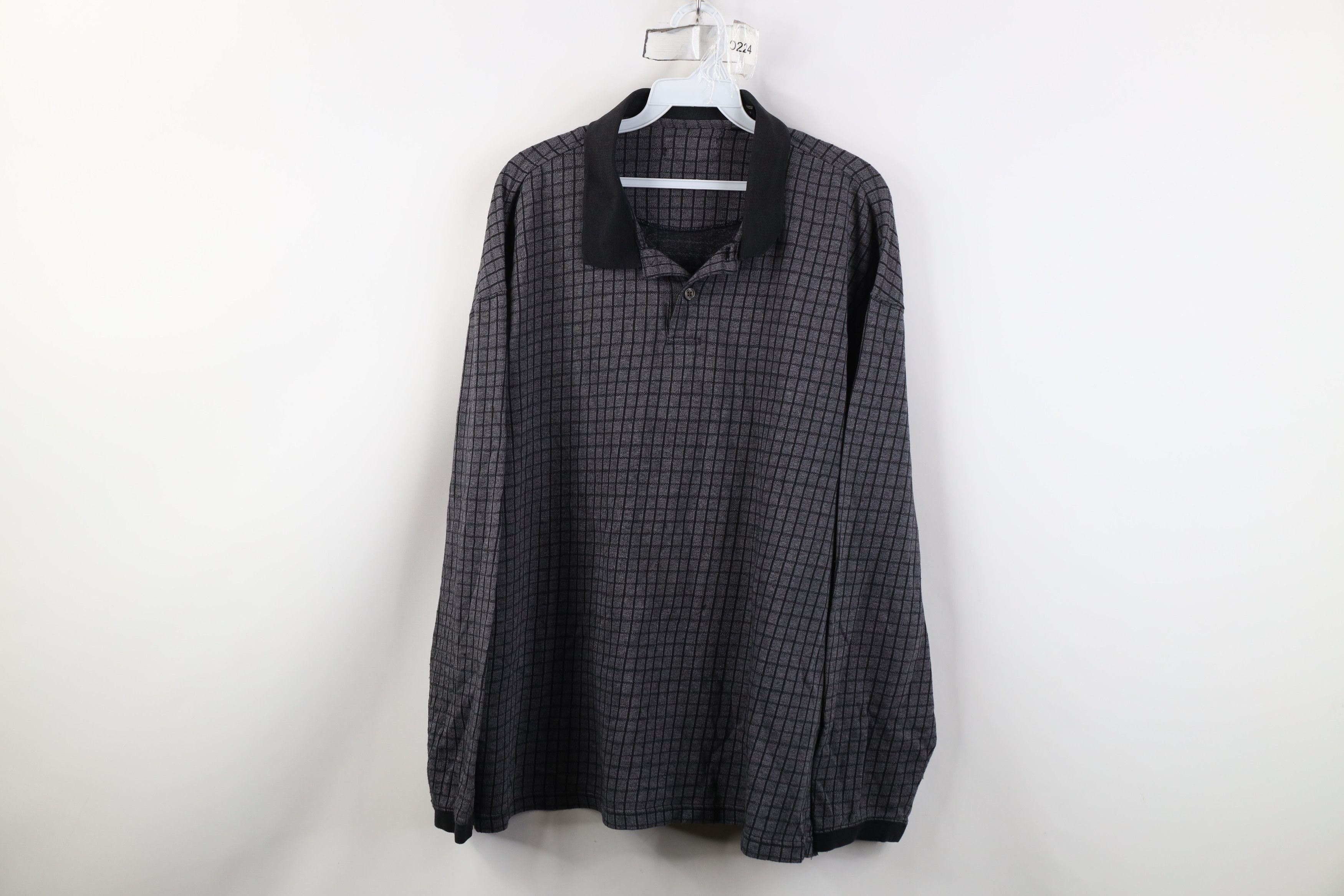 Vintage Vintage 90s Streetwear Long Sleeve Rugby Polo Shirt Plaid Size US XXL / EU 58 / 5 - 1 Thumbnail