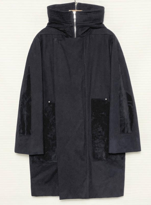 Rick Owens Rick Owens Black Half-Zip Hooded Mid-Length Coat Size US M / EU 48-50 / 2 - 1 Thumbnail