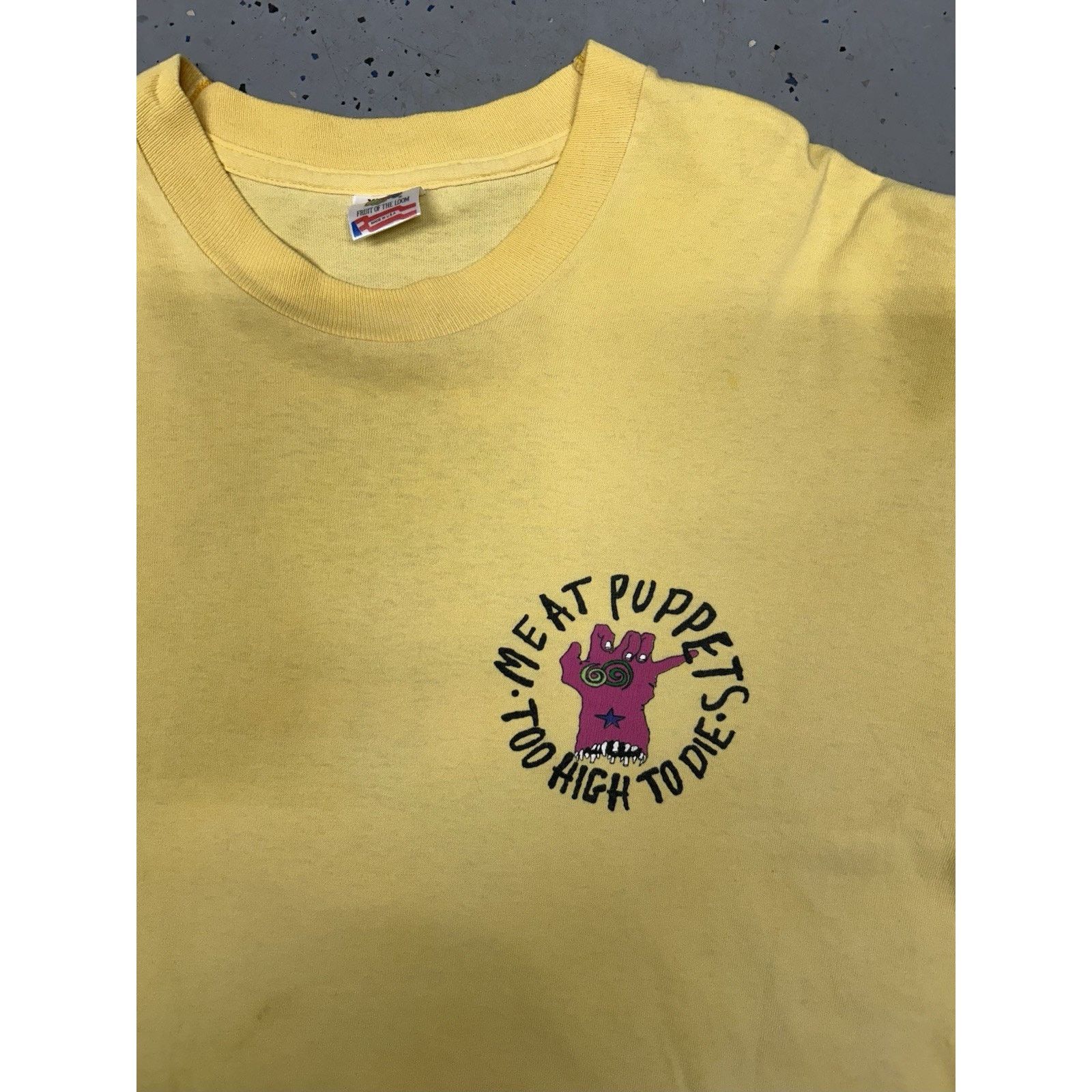 Fruit Of The Loom VTG 90s Meat Puppets “Too High Too Die” T-shirt Size US XL / EU 56 / 4 - 5 Thumbnail