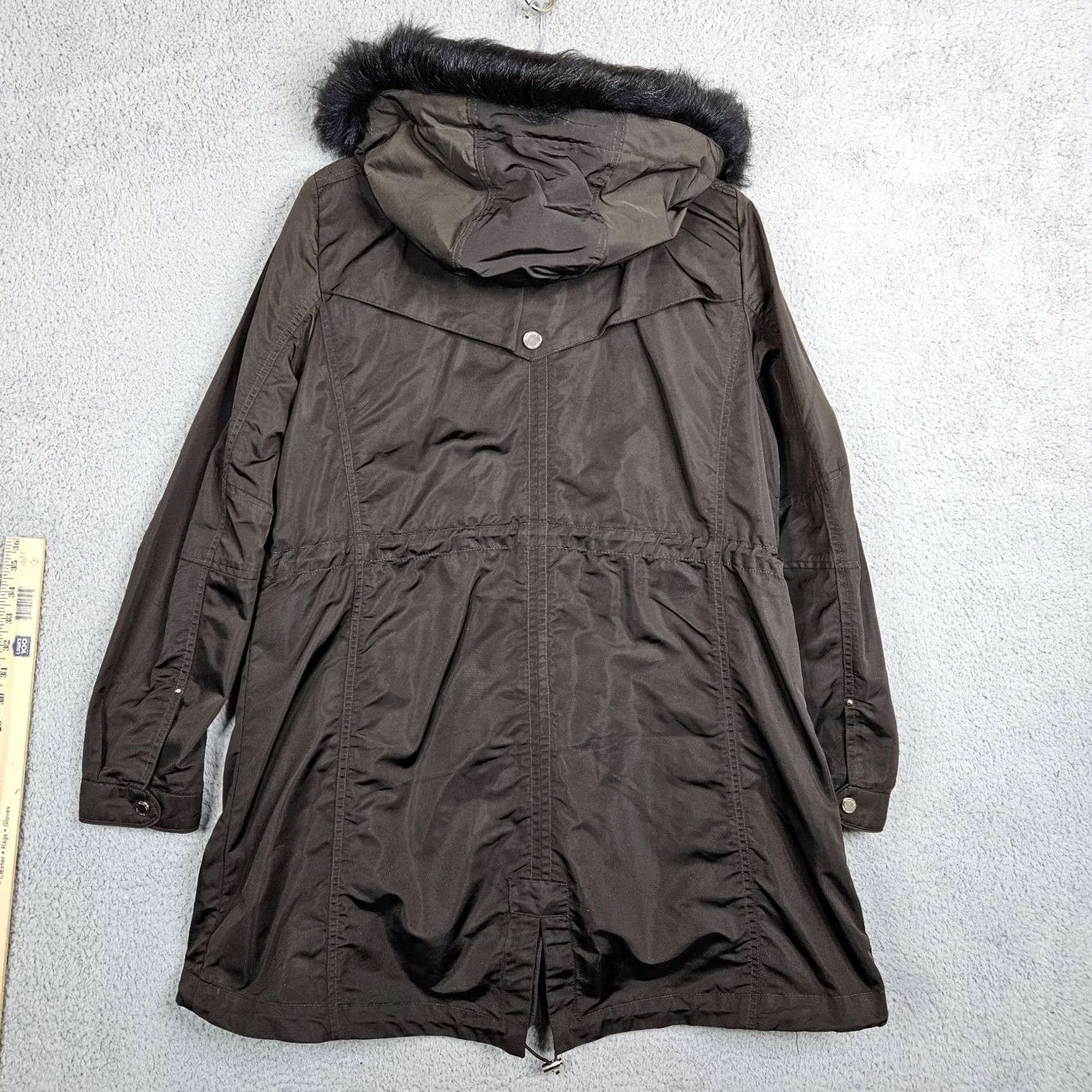 Massimo Dutti Massimo Dutti Jacket Women L Green Solid Polyester Lining All Seasons Casual Workwear 80s? Size L / US 10 / IT 46 - 5 Thumbnail