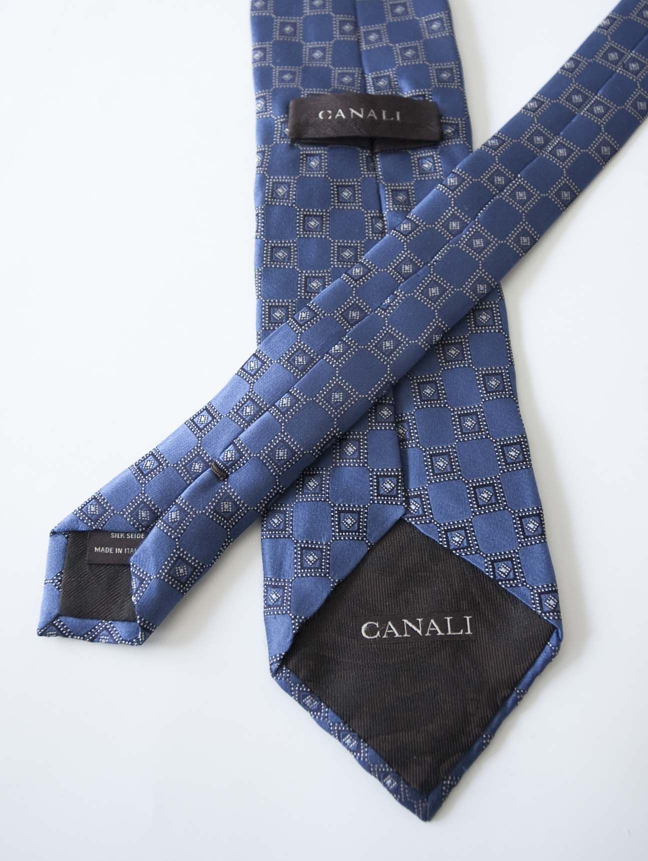 Canali Canali Tie Blue 100% Silk Made in Italy Size ONE SIZE - 3 Thumbnail