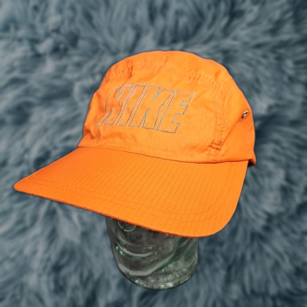Nike VINTAGE Nike Hat Cap 5 Panel One Size Orange Nylon Runner Mens — free download