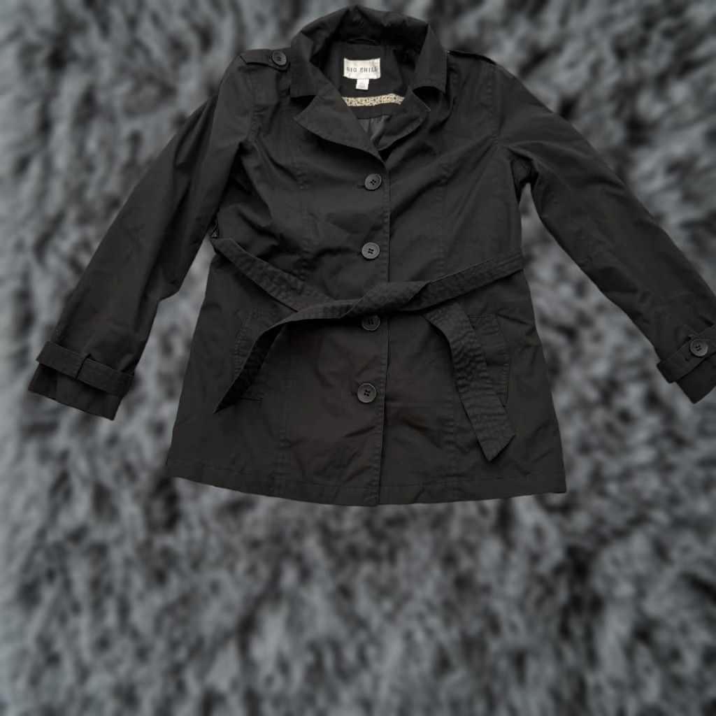 Vintage VINTAGE Big Chill Belted Coat L Women Black Polyester Trench Classic Retro Minimalist Streetwear Size L / US 10 / IT 46 - 1 Thumbnail