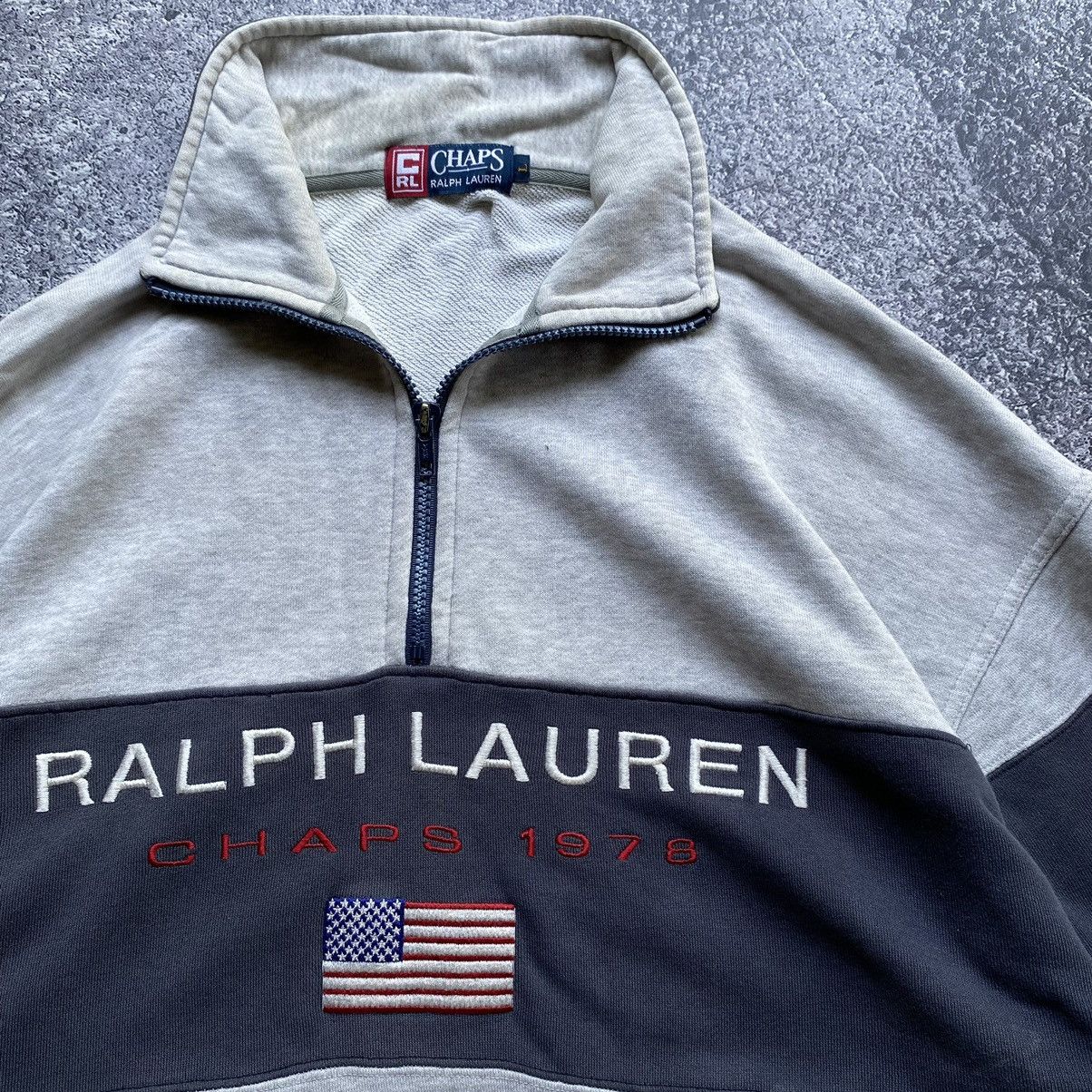 Ralph Lauren Vintage💥 CHAPS Ralph Lauren Distressed Half Sweater Size US L / EU 52-54 / 3 - 4 Thumbnail