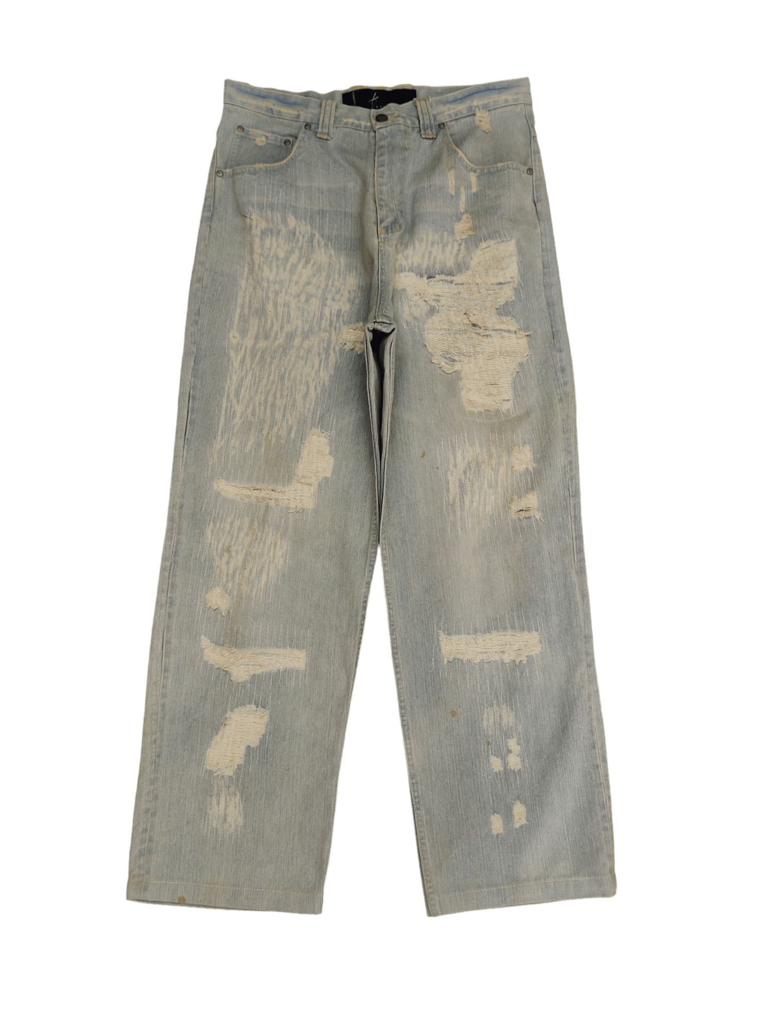 Karl Kani Karl Kani Distreesed Boro Sashiko Wide Leg Denim Baggy Jeans Size US 32 / EU 48 - 2 Thumbnail
