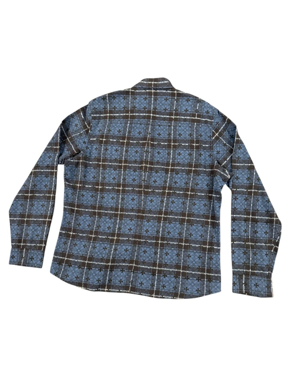 Chrome Hearts Mini Plus Print Blue Loose Ends Cross Patch Flannel Size US XXL / EU 58 / 5 - 6 Thumbnail