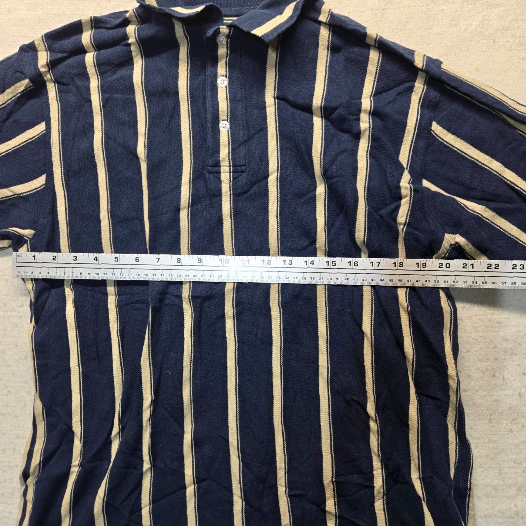 Vintage Ivy Crew Polo Shirt Blue Striped 100% Cotton Adult Men's M Size Short Sleeve Collared Logo Embroidered Size US M / EU 48-50 / 2 - 4 Thumbnail