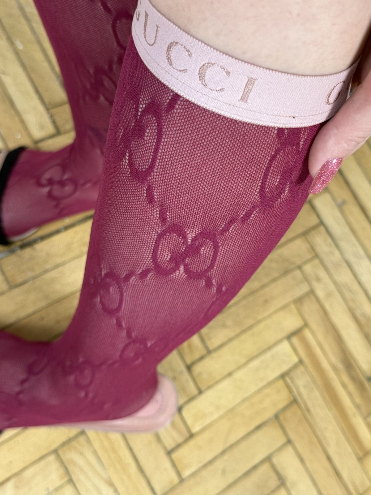 Vintage Women’s Openwork Lace Knee Socks Stockings Gucci Size ONE SIZE - 6 Thumbnail