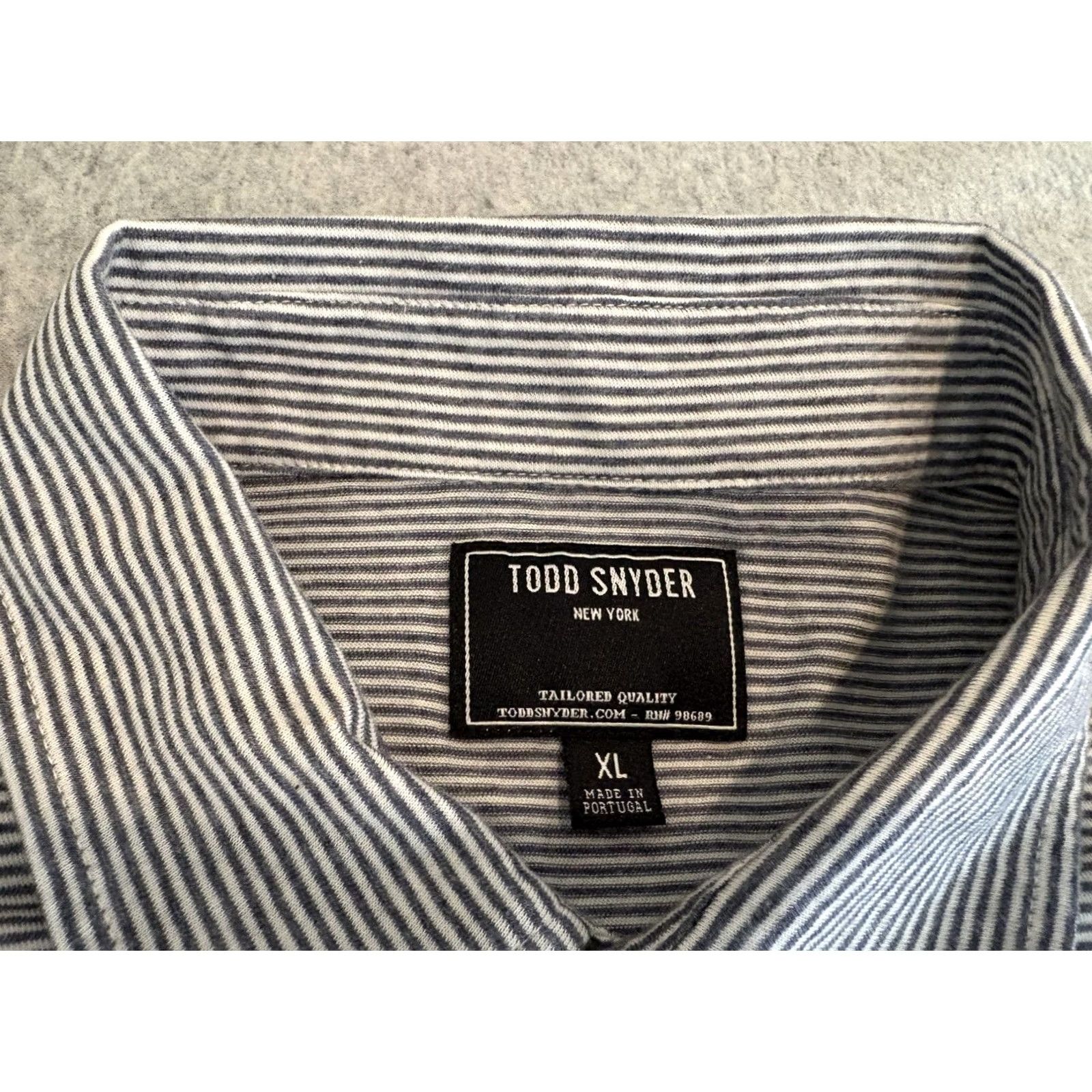 Todd Snyder Todd Snyder Gray Striped Polo Shirt XL Men Short Sleeve Slim Size Regular Colored Gray Polo Shirt Size US XL / EU 56 / 4 - 2 Thumbnail
