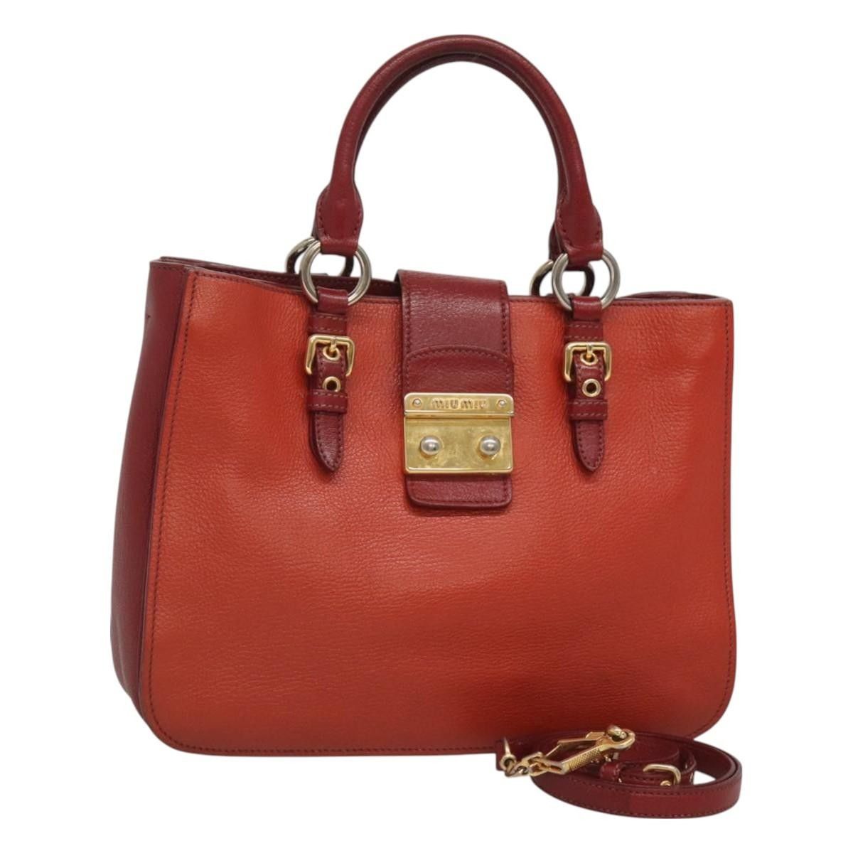 Miu Miu Miu Miu Madras Convertible Lock Tote Leather Size ONE SIZE - 1 Thumbnail