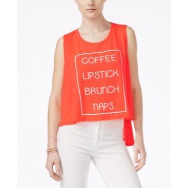 Other Rebellious One Junior's High-Lowe Graphic Tank Top, Neon Co Size L / US 10 / IT 46 - 2 Thumbnail