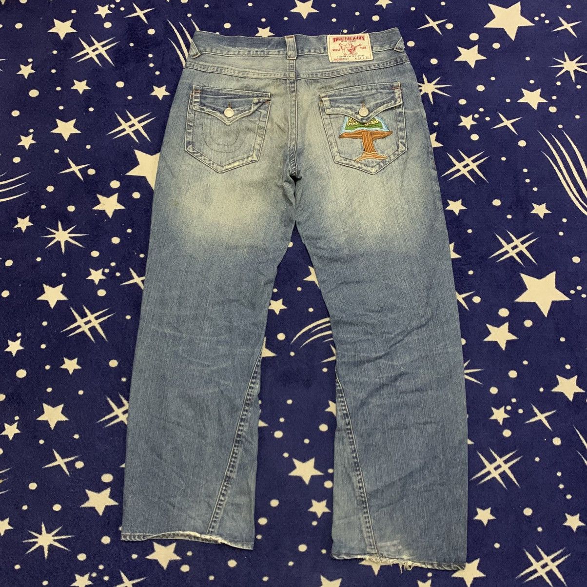 True Religion True Religion Section Billy Mushroom Patch Denim Distressed Size US 35 - 3 Thumbnail