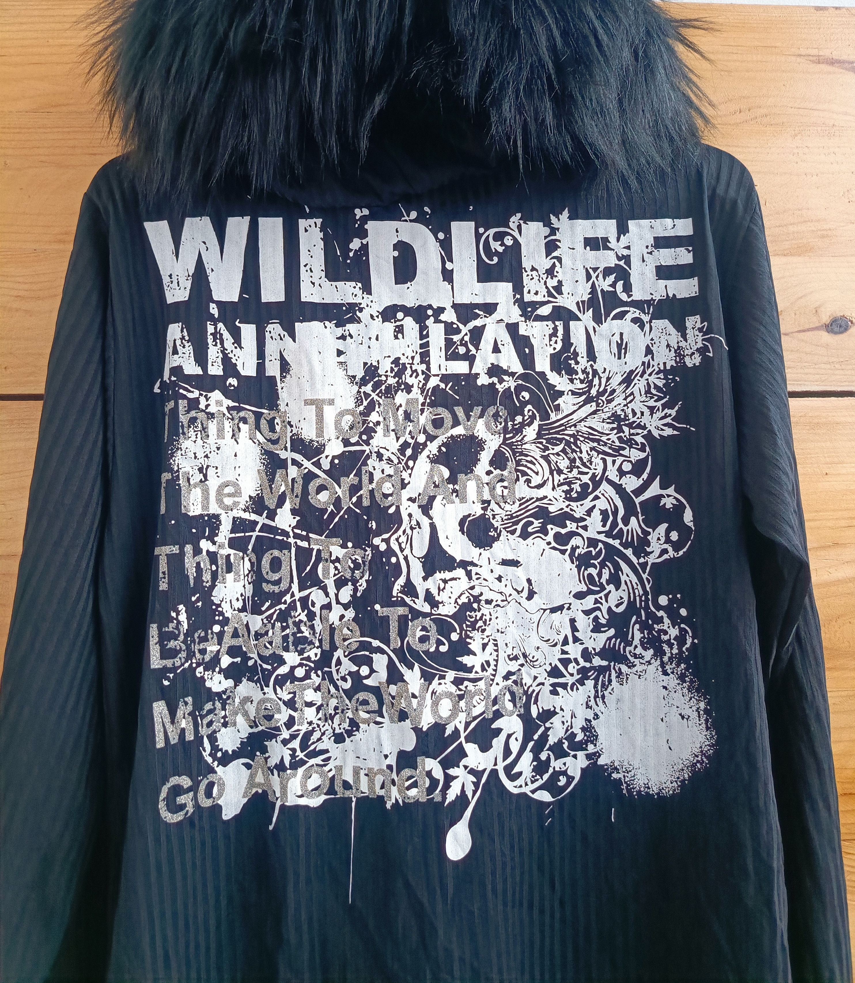 20471120 WDLE Archive Japanese Poem Zip Fur Hoodie LGB style Size US M / EU 48-50 / 2 - 3 Thumbnail