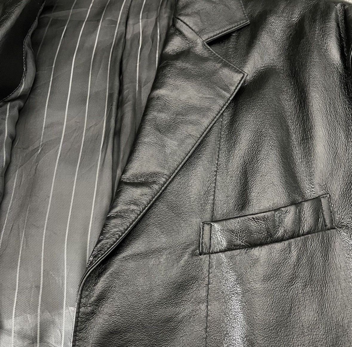 Designer × Genuine Leather × Valentino Valentino Leather Blazer Size US L / EU 52-54 / 3 - 5 Thumbnail