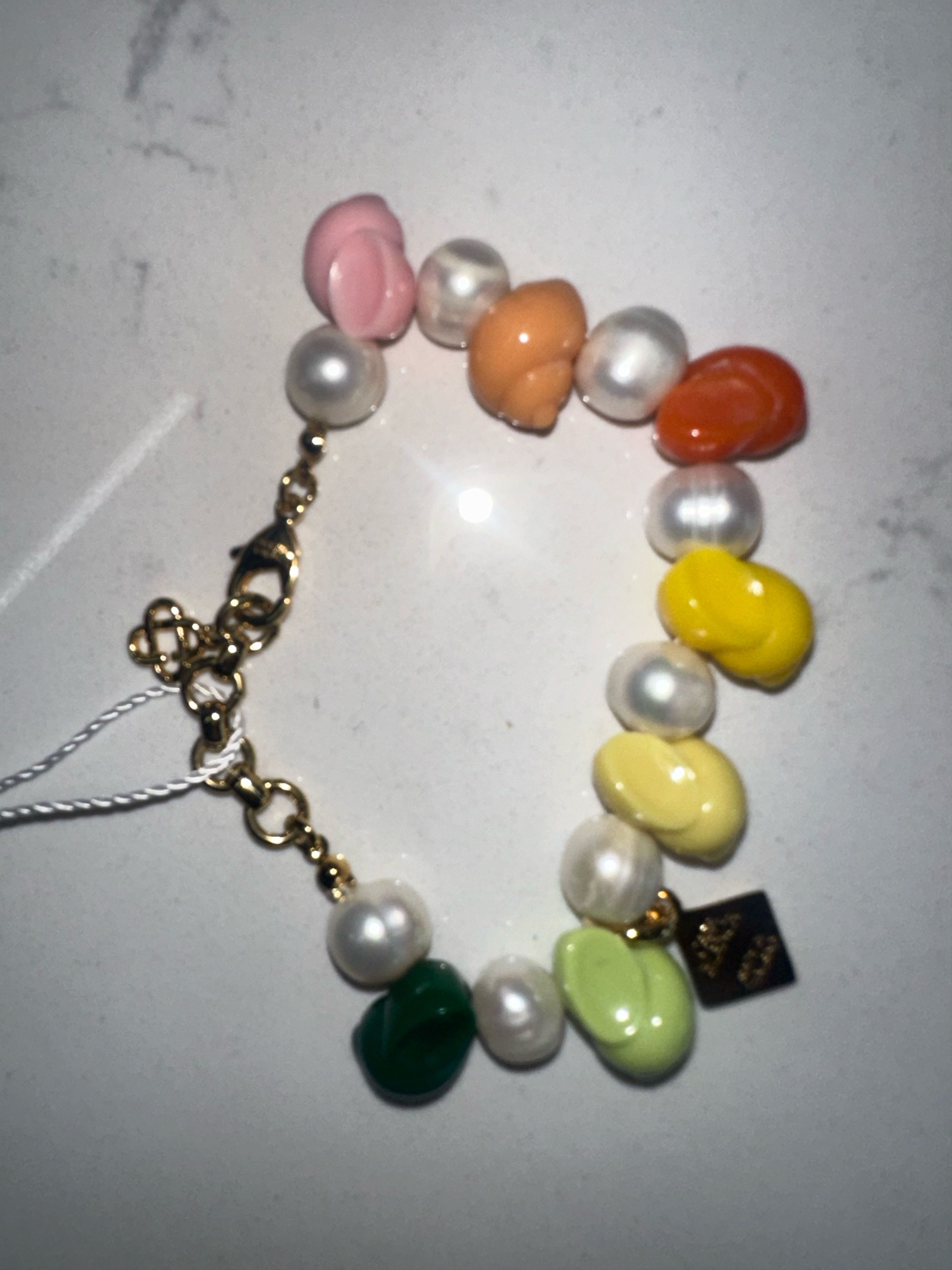 Casablanca Casablanca Gold & Multicolor Shell & Pearl Bracelet Size ONE SIZE - 1 Thumbnail