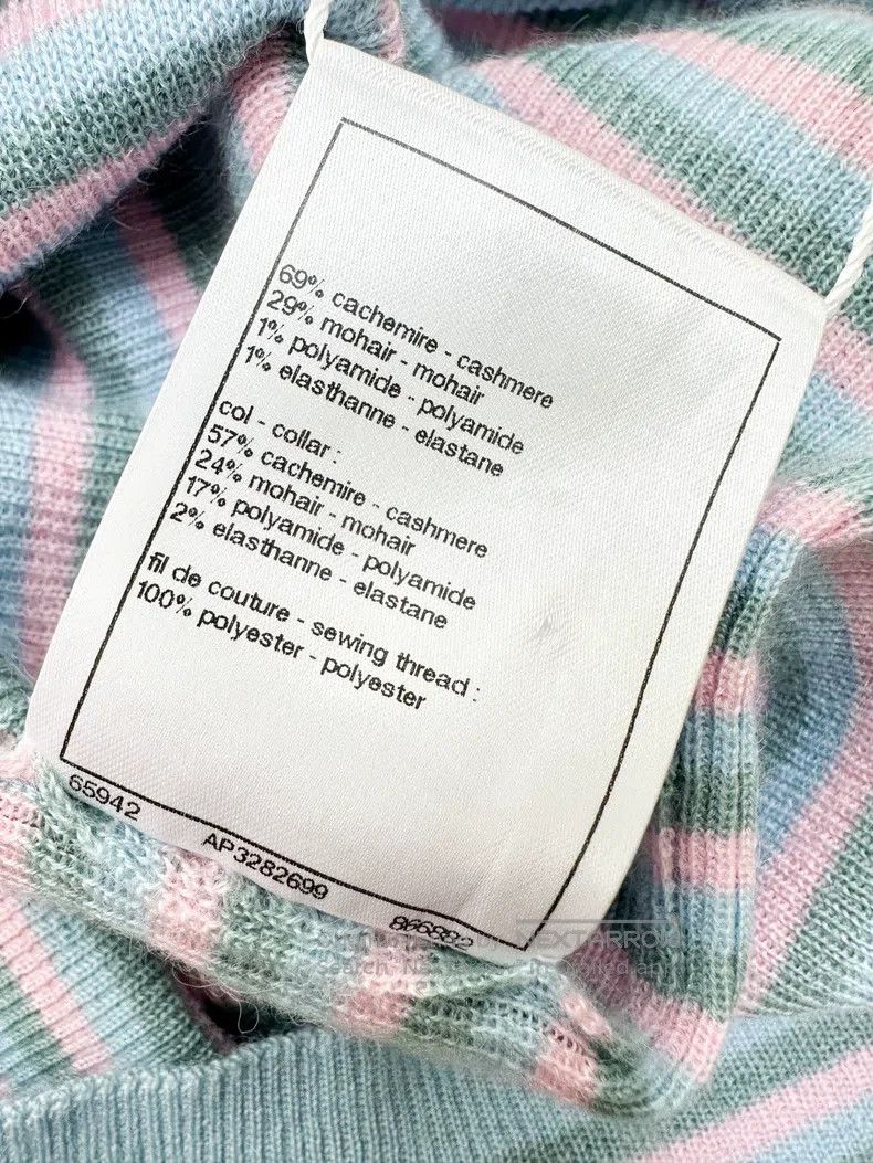 Chanel Chanel Striped portrait pattern short-sleeved knitwear Size XS / US 0-2 / IT 36-38 - 8 Thumbnail