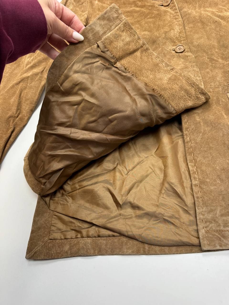 Vera Pelle Vintage Italian Suede Leather Coat by Tentazioni di Pelle Size US M / EU 48-50 / 2 - 6 Thumbnail