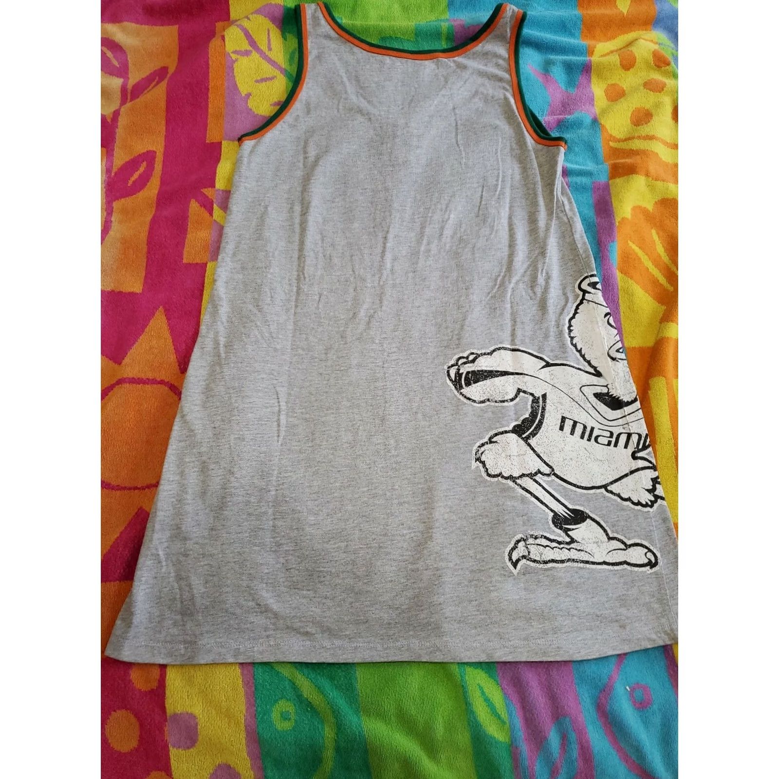 Vintage Emerson Street Collegiate Womens Tank Top MIAMI HURRICANES Gray Cotton Blend Size S/Small Scoop Neck Sleeveless Casual Size S / US 4 / IT 40 - 3 Thumbnail