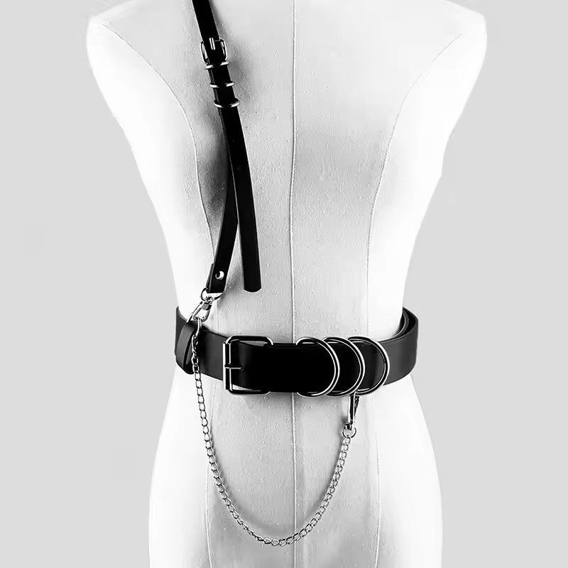 Cowboy Equipment Leather Waist Shoulder Belt Decorative Harness Size ONE SIZE - 4 Thumbnail